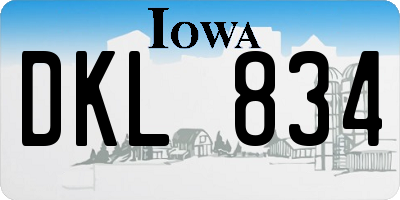 IA license plate DKL834