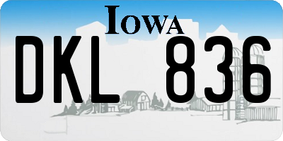 IA license plate DKL836