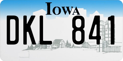 IA license plate DKL841
