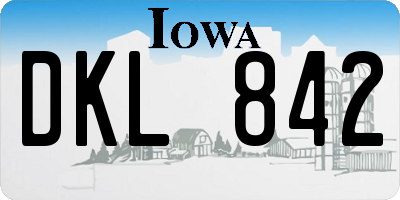 IA license plate DKL842