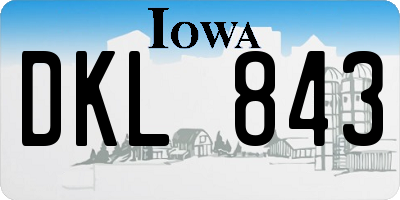 IA license plate DKL843