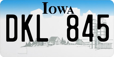 IA license plate DKL845