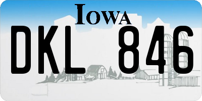 IA license plate DKL846