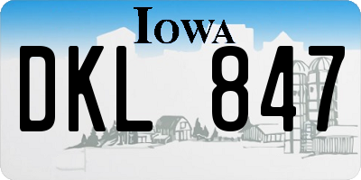 IA license plate DKL847