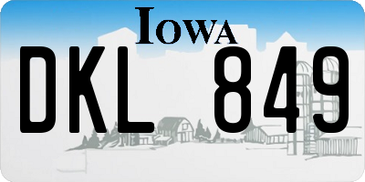 IA license plate DKL849