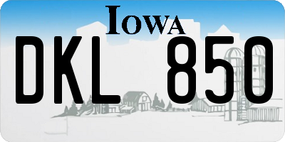 IA license plate DKL850