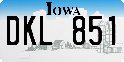 IA license plate DKL851