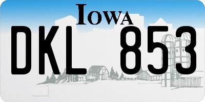 IA license plate DKL853