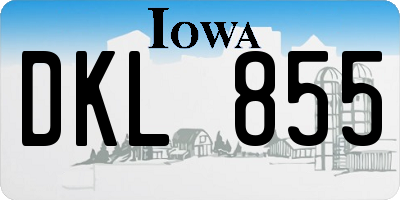 IA license plate DKL855