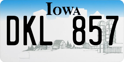 IA license plate DKL857