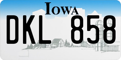 IA license plate DKL858