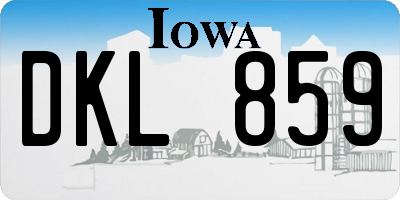 IA license plate DKL859