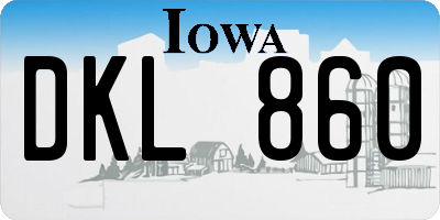 IA license plate DKL860