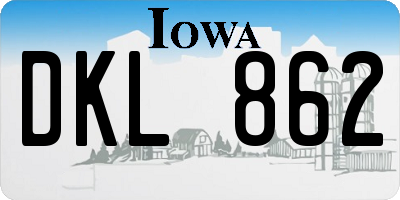 IA license plate DKL862