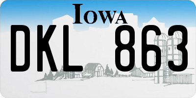 IA license plate DKL863