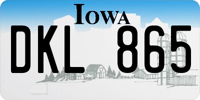 IA license plate DKL865