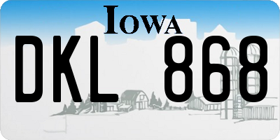 IA license plate DKL868