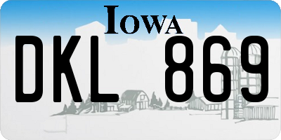 IA license plate DKL869