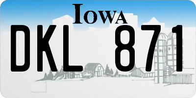 IA license plate DKL871
