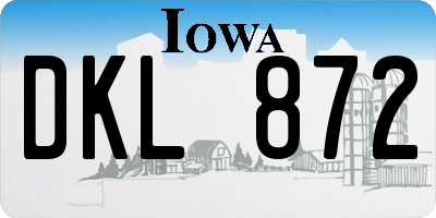 IA license plate DKL872