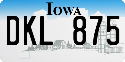 IA license plate DKL875