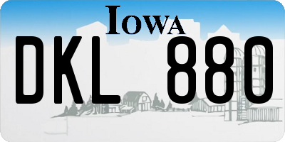 IA license plate DKL880