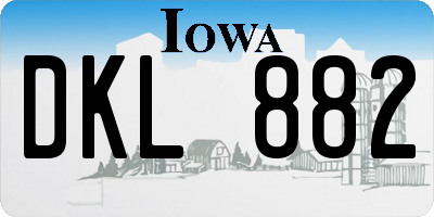 IA license plate DKL882