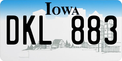 IA license plate DKL883