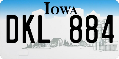 IA license plate DKL884