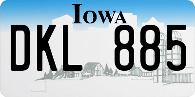 IA license plate DKL885