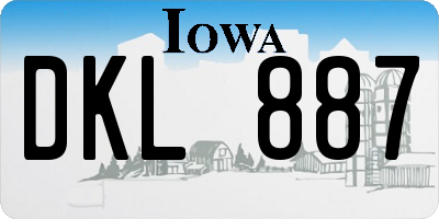 IA license plate DKL887