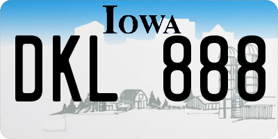 IA license plate DKL888