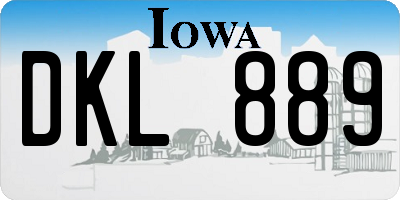 IA license plate DKL889