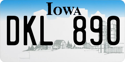 IA license plate DKL890