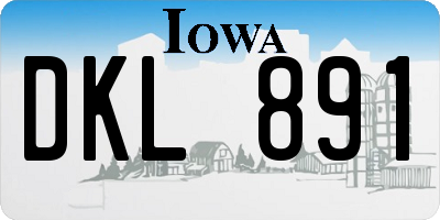 IA license plate DKL891