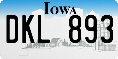 IA license plate DKL893