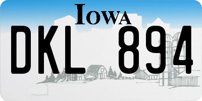 IA license plate DKL894