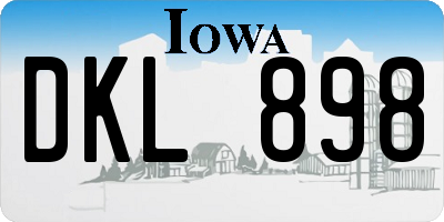 IA license plate DKL898