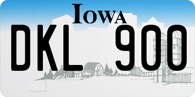 IA license plate DKL900