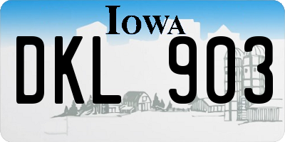 IA license plate DKL903
