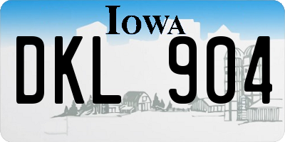 IA license plate DKL904