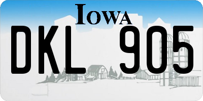 IA license plate DKL905