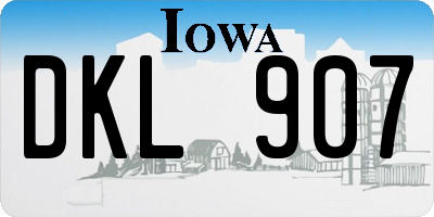 IA license plate DKL907