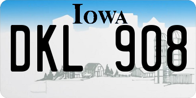 IA license plate DKL908