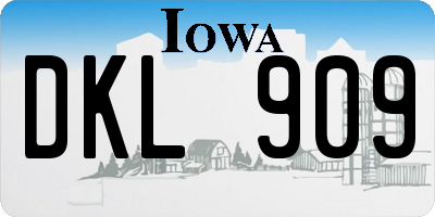 IA license plate DKL909