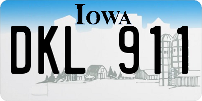 IA license plate DKL911