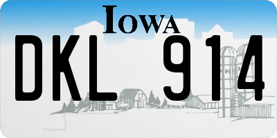 IA license plate DKL914