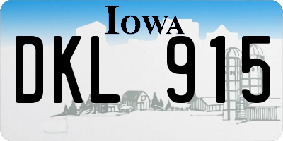 IA license plate DKL915