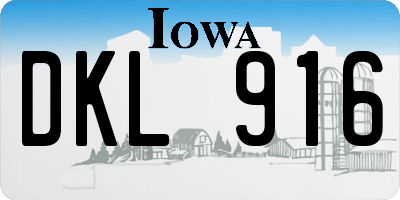 IA license plate DKL916