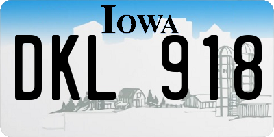 IA license plate DKL918